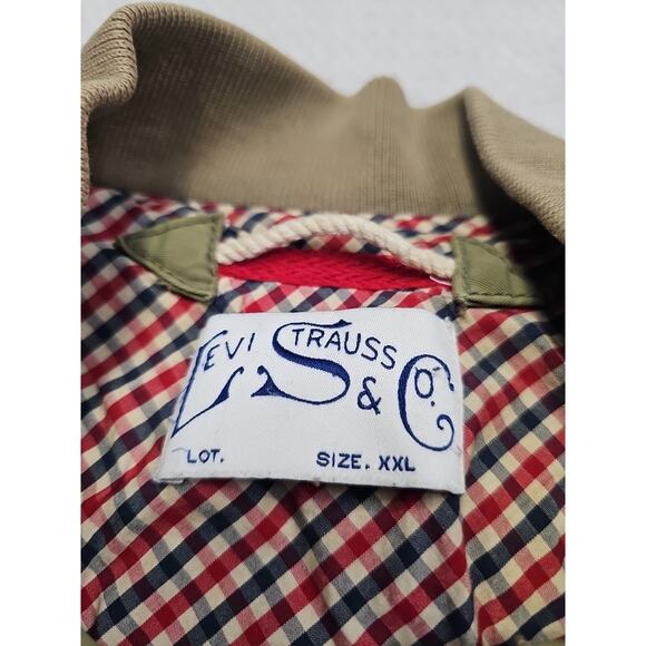 Levis Strauss Jacket Mens 2X Vintage Bomber Jacket Khaki Green Full Zip - Picture 4 of 7